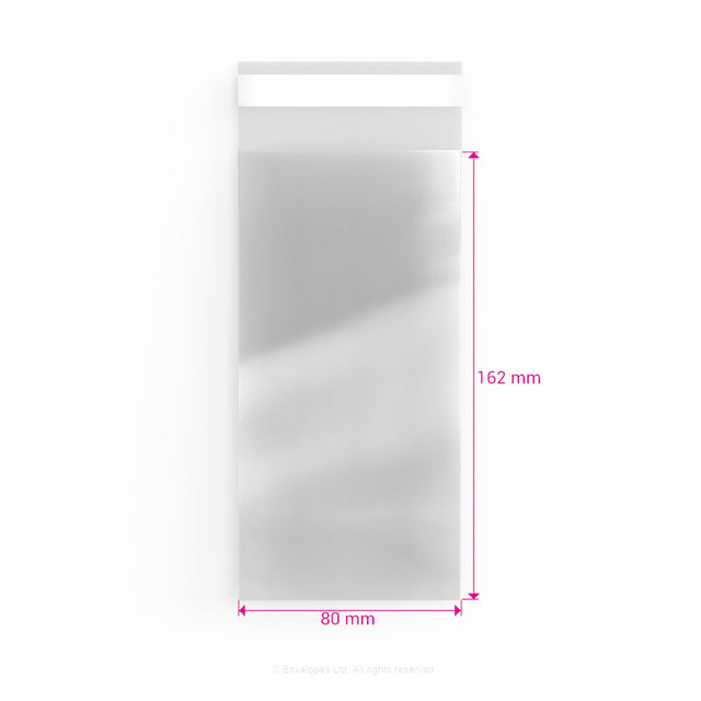 Cello Bags (Non-Header) Clear 162 x 80 mm