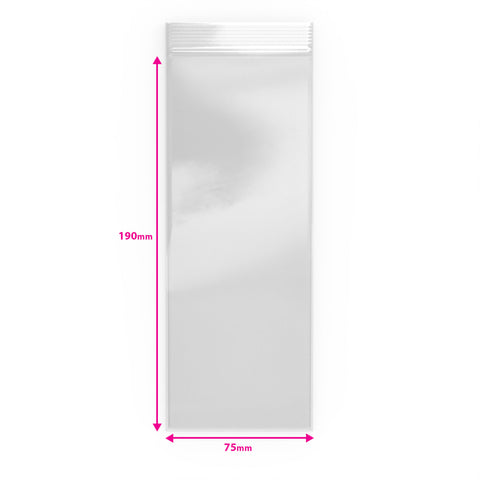 Grip Seal Bags Clear 190 x 75 mm