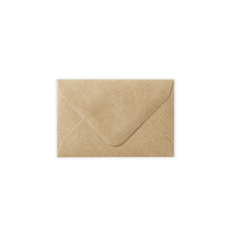 Ribbed Kraft Gummed V-Flap Greeting Card Envelope (62 x 94mm)