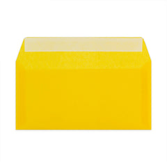 Coloured Translucent Envelopes Yellow 110 x 220 mm (DL)