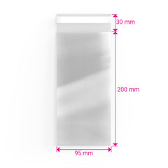 Cello Bags (Non-Header) Clear 200 x 95 mm