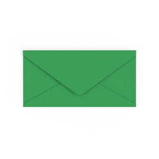 DL Kelly Green British Made Gummed V-Flap Envelope (110 x 220mm)