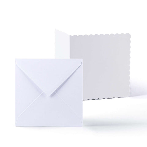 White Scalloped Cards & Envelopes Pack