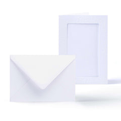 White Hammered Rectangle Aperture Cards Pack