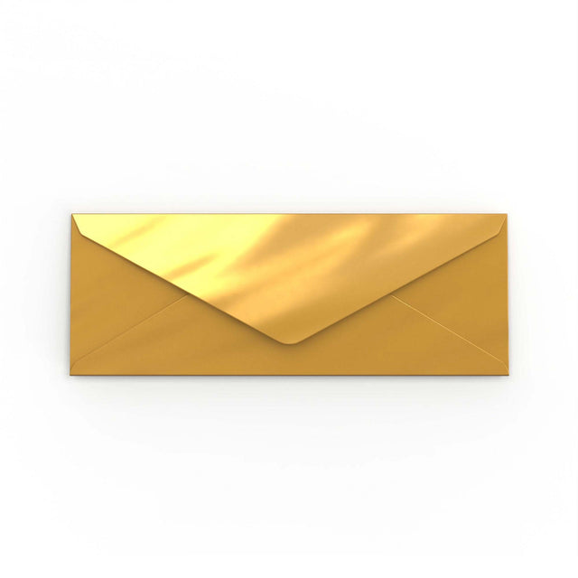 Metallic Gold Gummed V-Flap Envelope (80 x 215mm)