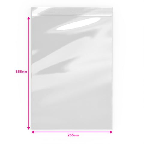 Grip Seal Bags Clear 355 x 255 mm