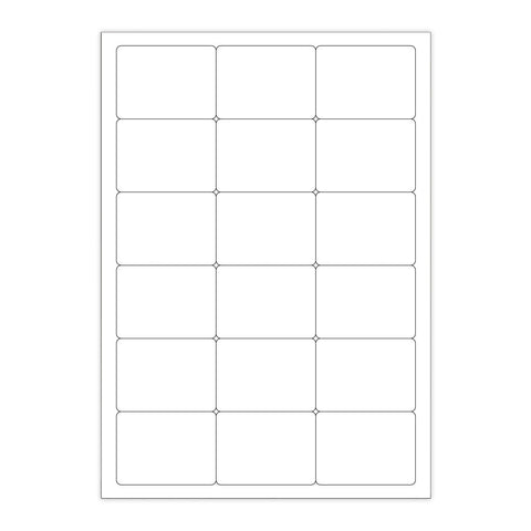 White Adhesive Labels White 63.50 x 46.60 mm (18 labels)