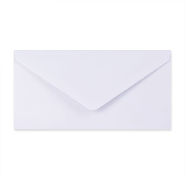 Paper Lined Envelopes White + Silver Foil 110 x 220 mm (DL)