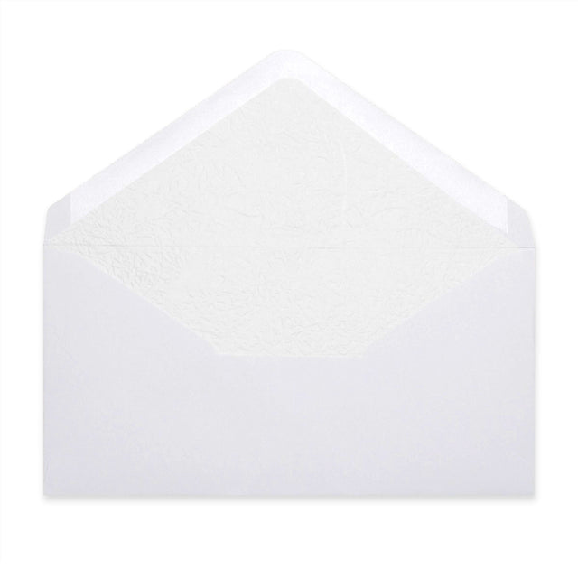 Paper Lined Envelopes White + White Fancy Paper 110 x 220 mm (DL)